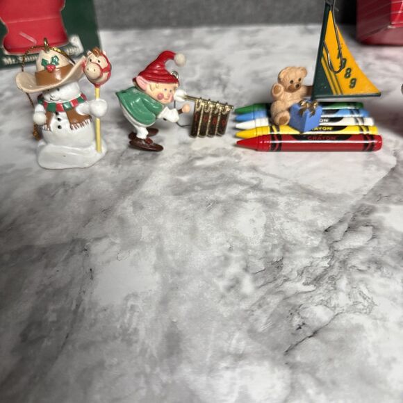 Vintage 1980's Hallmark Keepsake Christmas Ornament Lot of 13 Mouse Seal Elf Sno - Picture 4 of 12